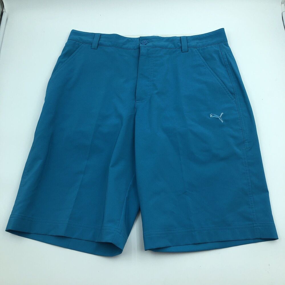 Puma Golf Sport lifestyle Stretch Blue Ripstop Bermuda Shorts 558968 32x11